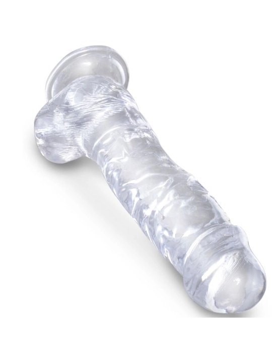 Clear Realistischer Penis mit Eieren 16.5 cm Transparent von King Cock