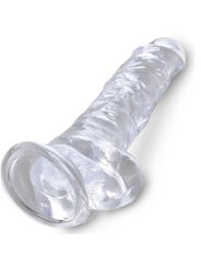 Clear Realistischer Penis mit Eieren 16.5 cm Transparent von King Cock