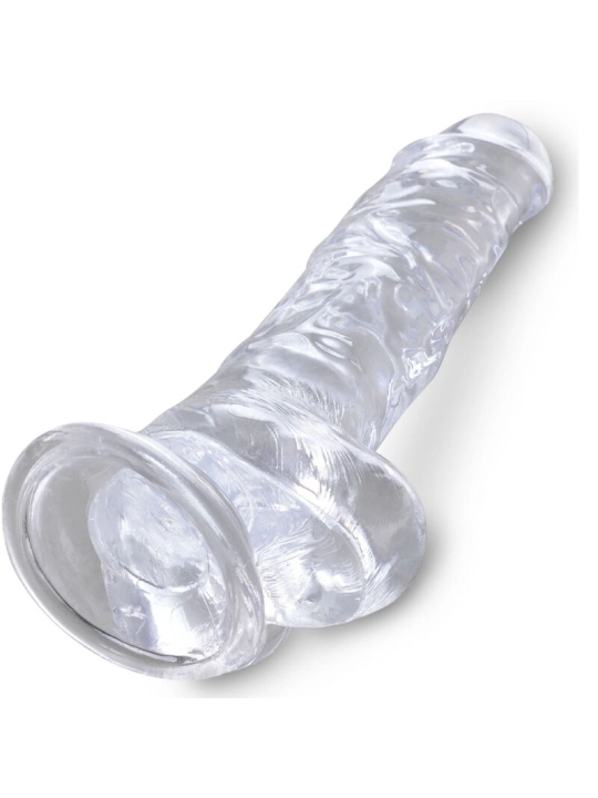 Clear Realistischer Penis mit Eieren 16.5 cm Transparent von King Cock