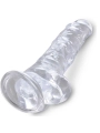 Clear Realistischer Penis mit Eieren 16.5 cm Transparent von King Cock