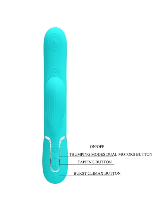 Perlita Multifunktions-3-In-1-G-Punkt-Vibrator Aqua Grün von Pretty Love Flirtation