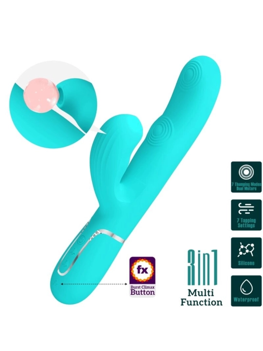 Perlita Multifunktions-3-In-1-G-Punkt-Vibrator Aqua Grün von Pretty Love Flirtation