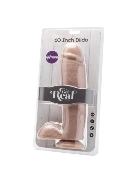 Dildo 25,5 cm mit Kugeln Vibrator Beige von Get Real