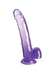 Clear Dildo mit Hoden 20.3 cm Lila von King Cock