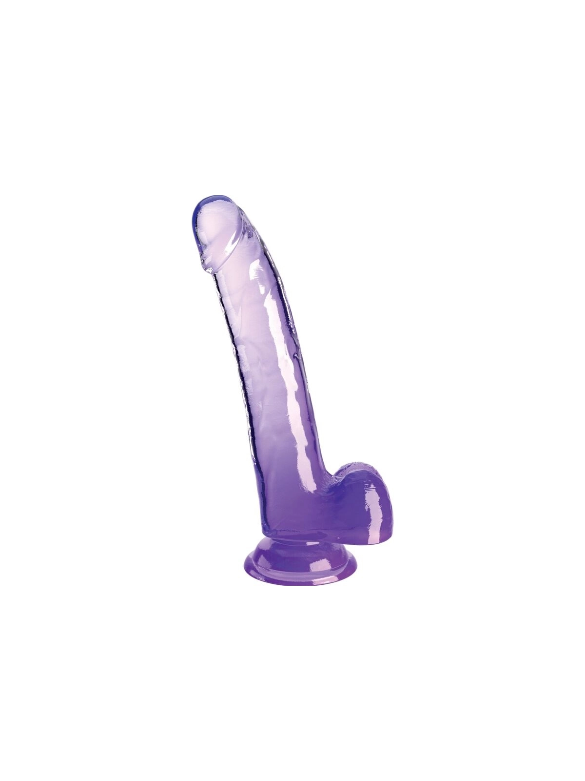 Clear Dildo mit Hoden 20.3 cm Lila von King Cock