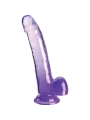 Clear Dildo mit Hoden 20.3 cm Lila von King Cock