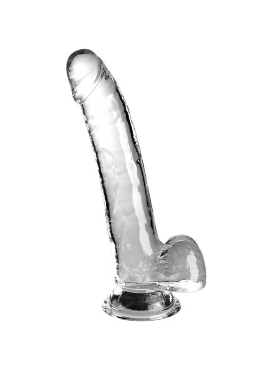 Clear Dildo mit Hoden 20.3 cm Transparent von King Cock