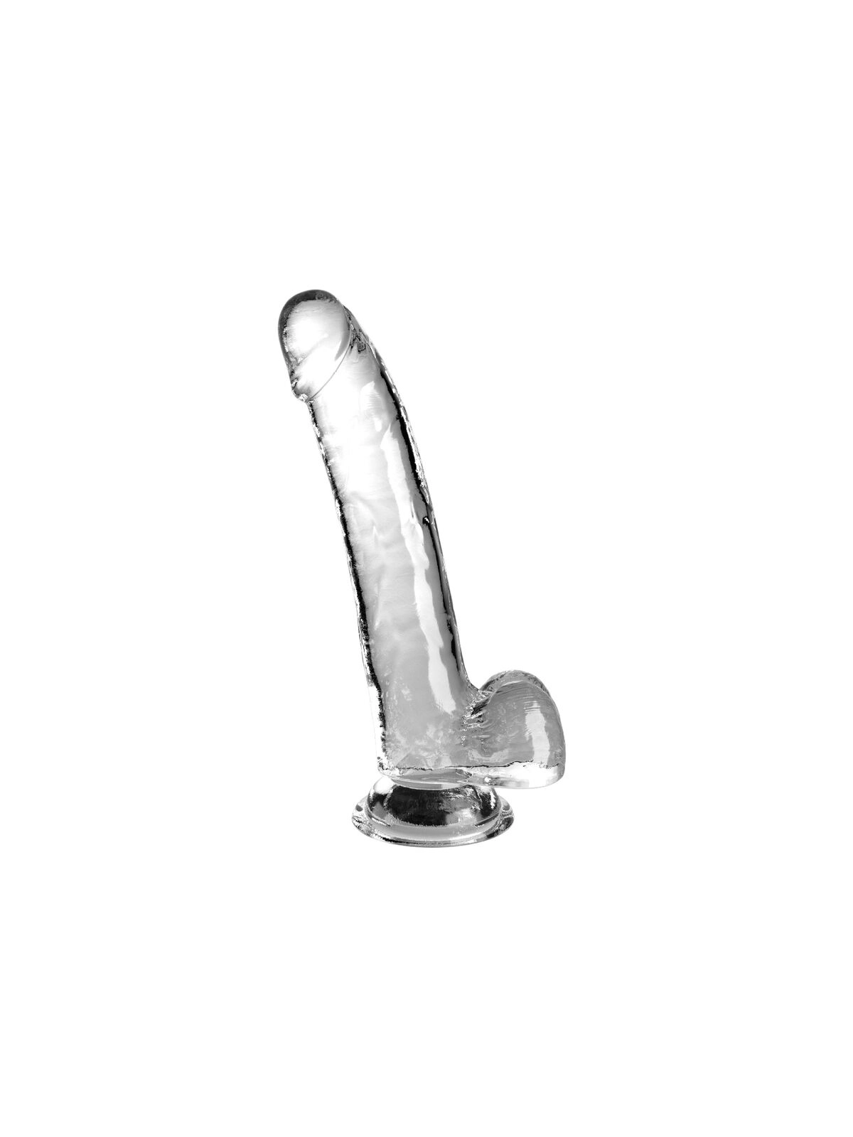 Clear Dildo mit Hoden 20.3 cm Transparent von King Cock