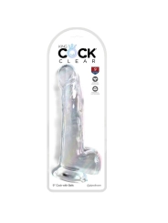 Clear Dildo mit Hoden 20.3 cm Transparent von King Cock