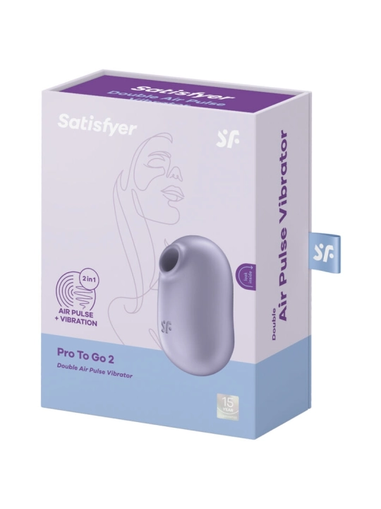 Pro To Go 2 Doppelter Luftpulsstimulator & Vibrator Violett von Satisfyer Air Pulse