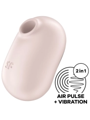 Pro To Go 2 Doppelter Luftpulsstimulator & Vibrator Beige von Satisfyer Air Pulse