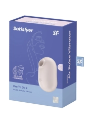 Pro To Go 2 Doppelter Luftpulsstimulator & Vibrator Beige von Satisfyer Air Pulse