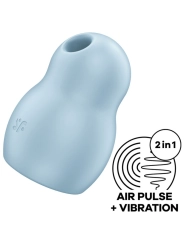 Pro To Go 1 Doppelter Luftpulsstimulator & Vibrator Blau von Satisfyer Air Pulse