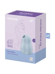 Pro To Go 1 Doppelter Luftpulsstimulator & Vibrator Blau von Satisfyer Air Pulse