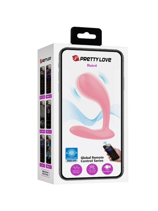 Baird G-Spot 12 Vibrationen Wiederaufladbare Rosa App von Pretty Love Flirtation