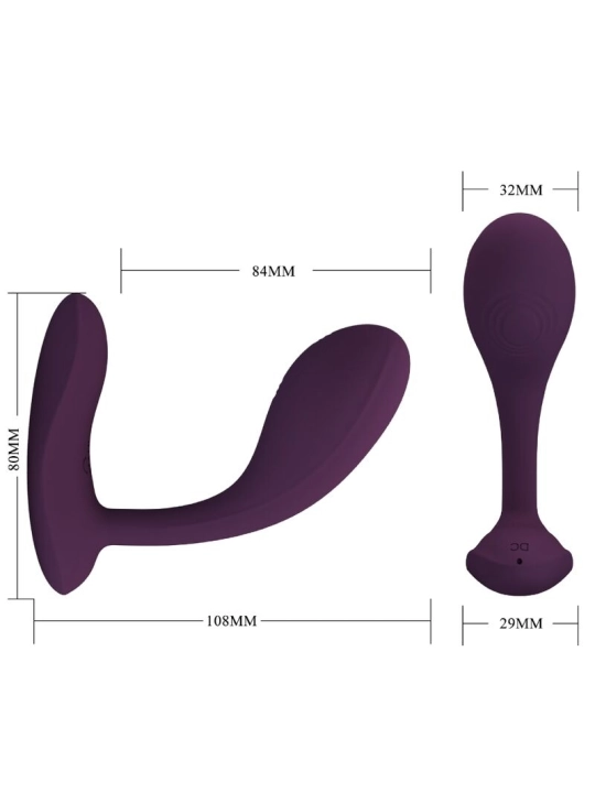 Baird G-Spot 12 Vibrationen Wiederaufladbar Lila App von Pretty Love Flirtation