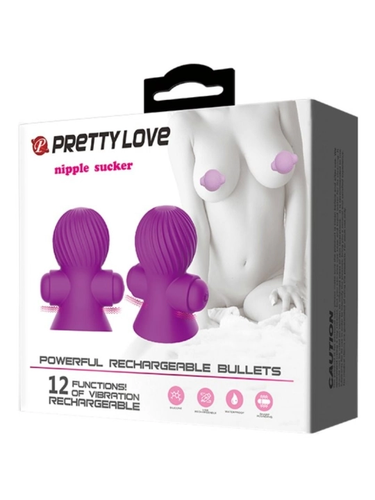 Nippelstimulatoren 12m Lila Vibration von Pretty Love Smart