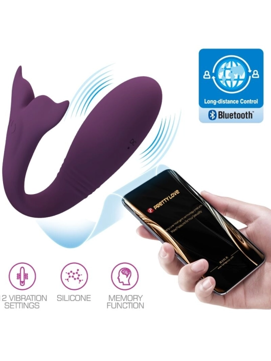 Jayleen Vibrator mit App-Fernbedienbares Lila von Pretty Love Led