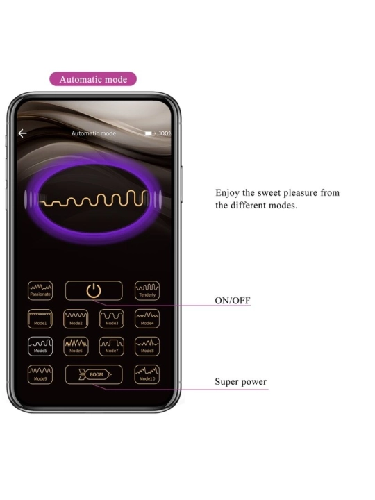 Jayleen Vibrator mit App-Fernbedienbares Lila von Pretty Love Led