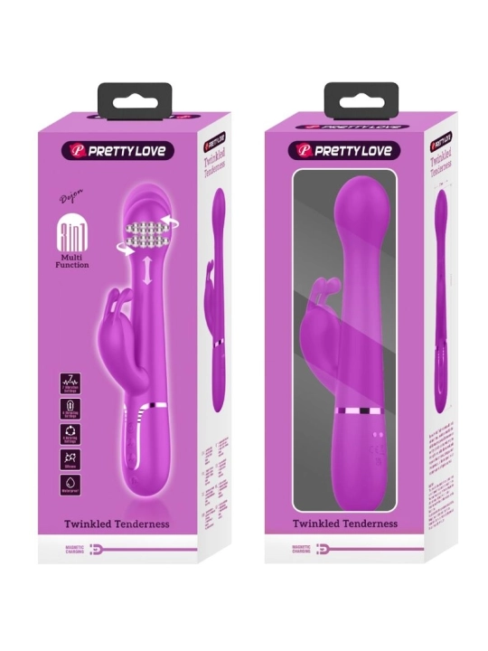 Dejon Rabbit Vibrator 3 in 1 Multifunktionsviolett von Pretty Love Flirtation