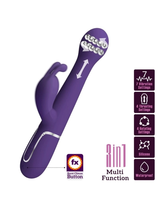 Dejon Rabbit Vibrator 3 in 1 Multifunktions-Lila von Pretty Love Flirtation