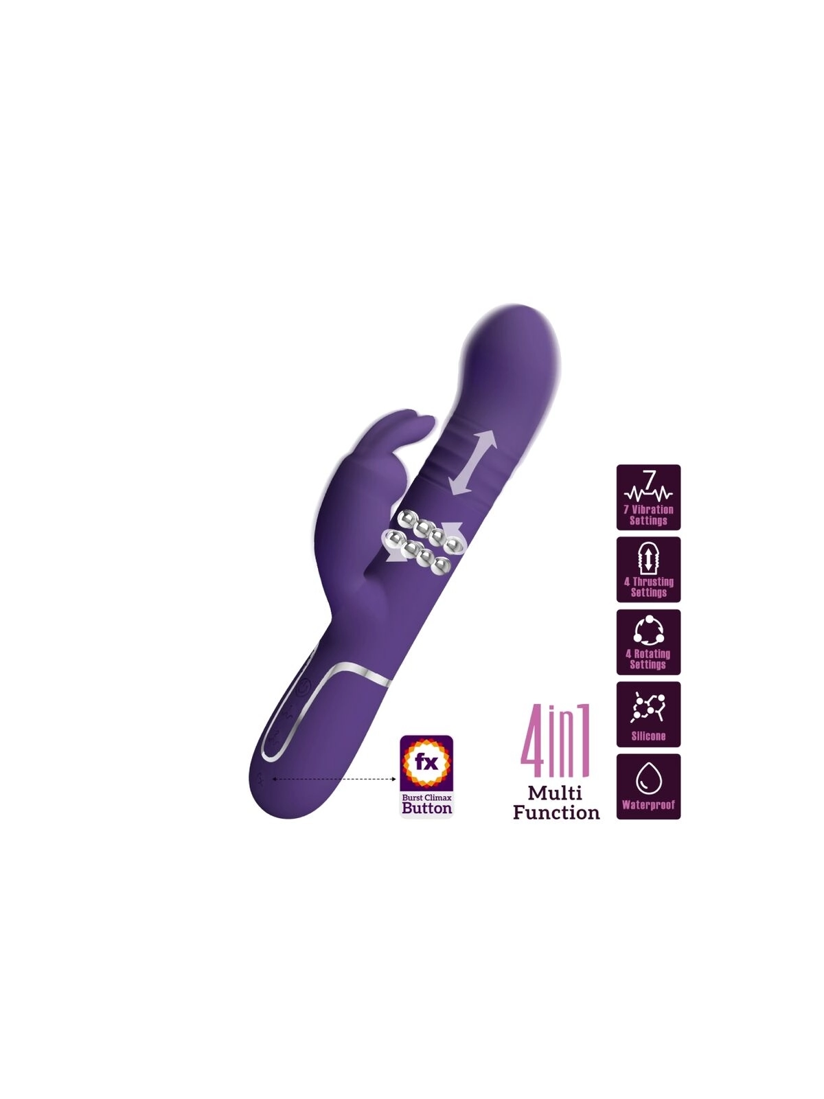 Coale Rabbit Vibrator 4 in 1 Lila von Pretty Love Flirtation