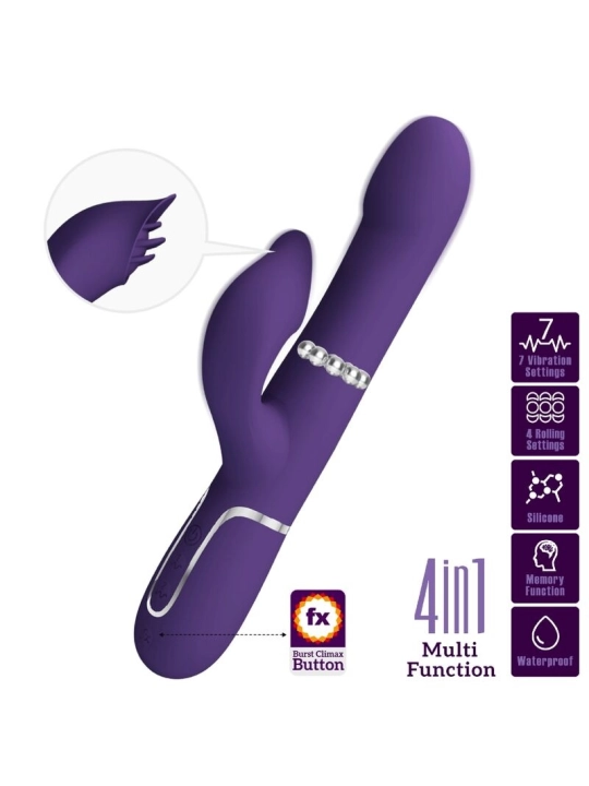 Zalin Rabbit Vibrator Perlen 4 in 1 Lila von Pretty Love Flirtation