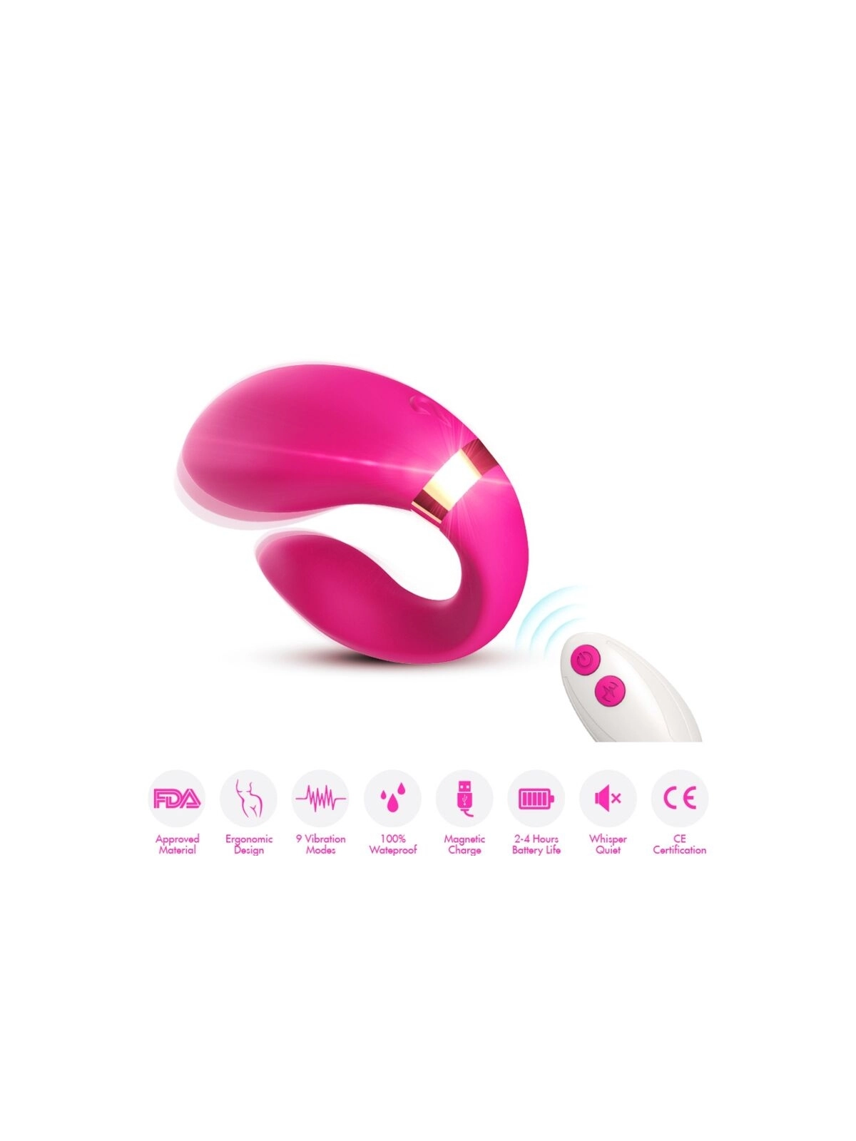 Vibrator für Paare mit Fernbedienbares Fuchsia von Armony For Couples