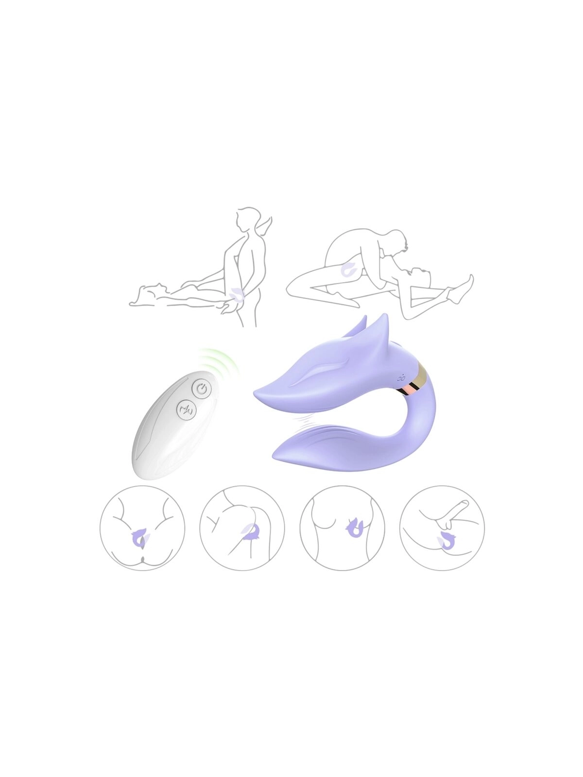 Fox Vibrator für Paare, Fernbedienung, Lila von Armony For Couples