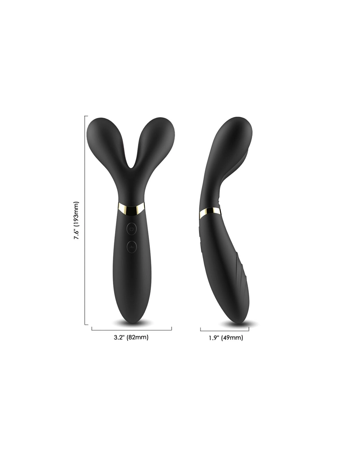 Y-Wand Massager & Vibrator Doppelkopf Schwarz von Armony Massagers