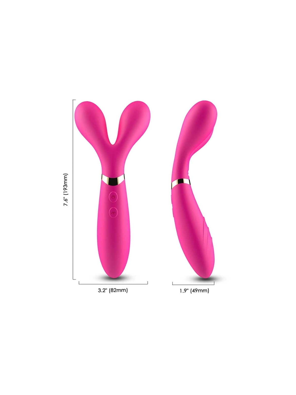 Y-Wand Massager & Vibrator Doppelkopf Fuchsia von Armony Massagers