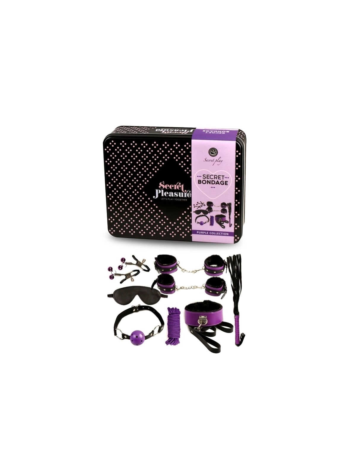 Bdsm Set 8pcs Purble / Black. von Secretplay 100% Fetish