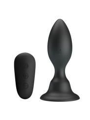 Analstecker mit Vibration, Schwarze Fernbedienung von Mr Play