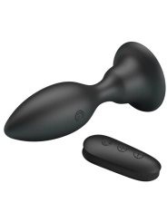 Analstecker mit Vibration, Schwarze Fernbedienung von Mr Play