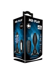 Analstecker mit Vibration, Schwarze Fernbedienung von Mr Play