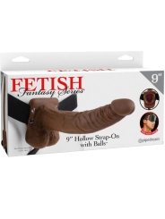 9 Hohl Strap-On mit Bllen 22,9 cm Braun von Fetish Fantasy Series