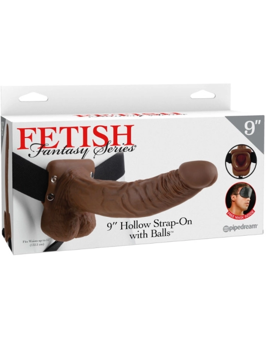 9 Hohl Strap-On mit Bllen 22,9 cm Braun von Fetish Fantasy Series