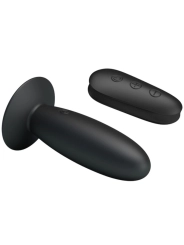 Analstecker mit Vibration, Schwarze Fernbedienung von Mr Play