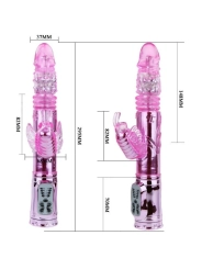 Wiederaufladbarer Vibrator mit Rotation und Pochenden Schmetterlingsstimulator von Baile Rotations