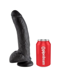 9 Dildo Schwarz mit Eier 22.9 cm von King Cock