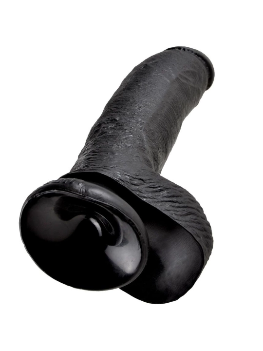 9 Dildo Schwarz mit Eier 22.9 cm von King Cock