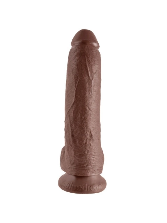 9 Dildo Braun mit Eier 22.9 cm von King Cock