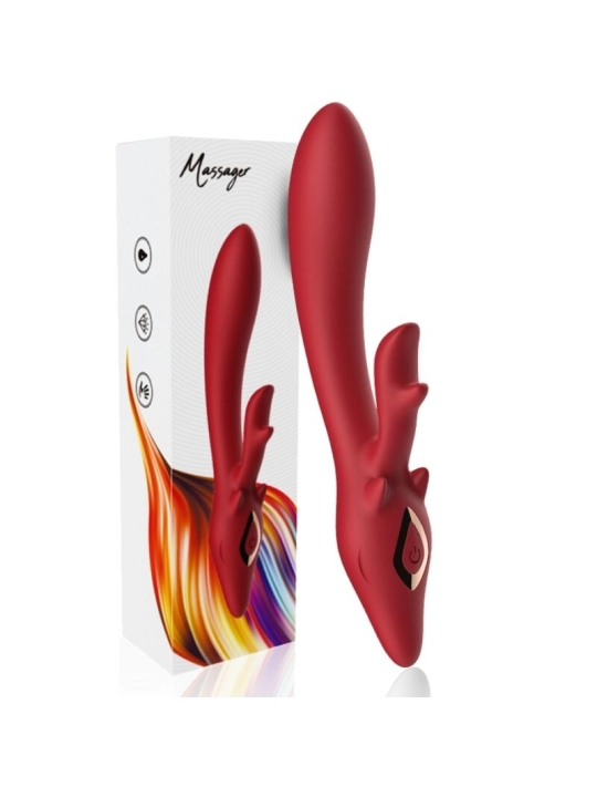 Elch Vibrator Kaninchen Gebogen Rot von Armony Vibrators