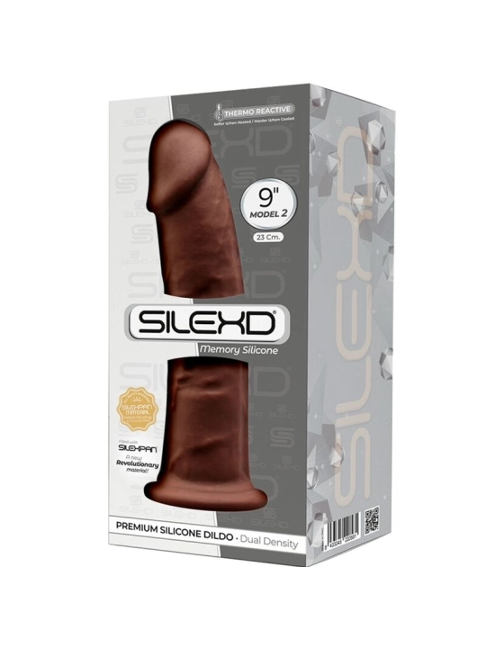 Modell 2 Realistischer Penis Premium Silexpan Silikon Braun 23 cm von Silexd