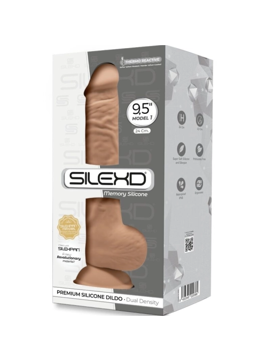 Model 1 Realistischer Penis Premium Silexpan Silikon Karamell 24 cm von Silexd