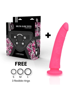 Toys Gurt + Dildo Rosa Silikon 17 cm -O- 3 cm von Deltaclub