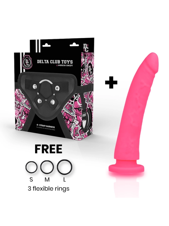 Toys Gurt + Dong Rosa Silikon 17 cm -O- 3 cm von Deltaclub