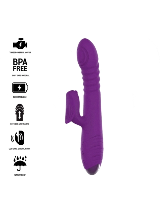 Iggy Multifunktions-Wiederaufladbarer Vibrator Up & Down mit Klitorelstimulator Lila von Intense Fun