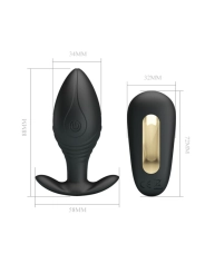 Regina Anal Plug Wiederaufladbarer Vibrator Schwarz von Pretty Love Bottom