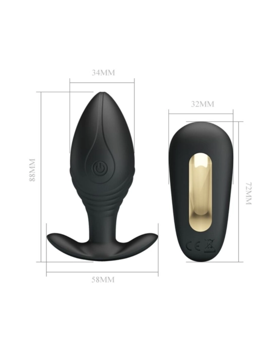 Regina Anal Plug Wiederaufladbarer Vibrator Schwarz von Pretty Love Bottom